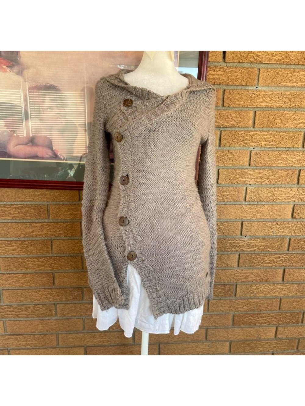 Element button up cardigan sweater with hood